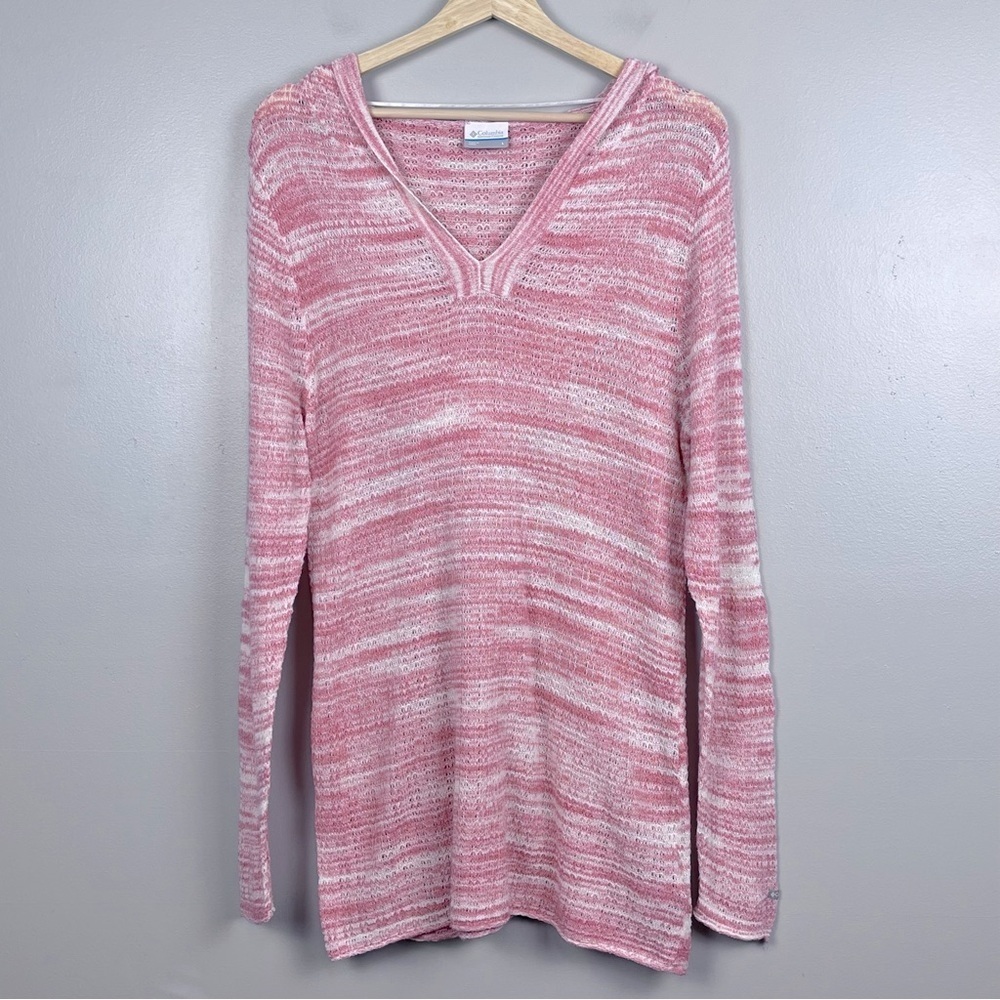 Columbia Women's Peaceful Feelin Loose Knit Hooded Sweater Size L; Lighweight